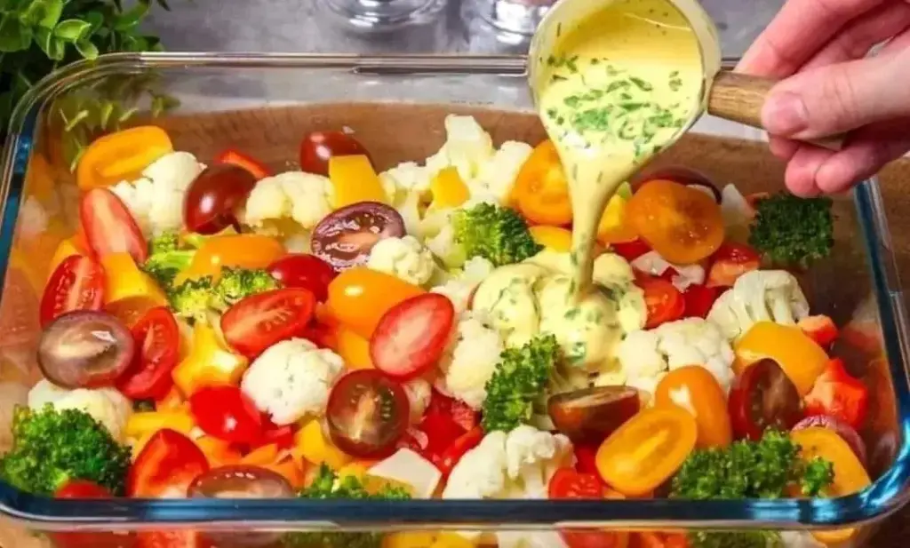 Caserolă de legume cu broccoli și conopidă