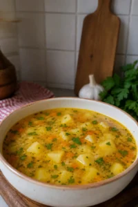 Ciorbă de cartofi acrișoară – rețetă tradițională